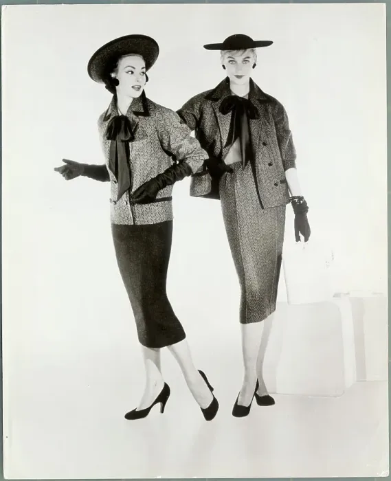 Framed Print : Women Modeling Tweed Outfits Framed Print : Women Modeling Tweed Outfits