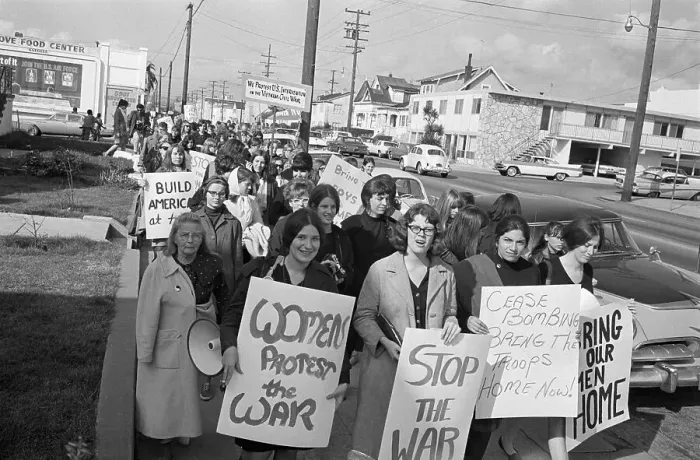 Framed Print : Women Pacifist Demonstrators Marching
