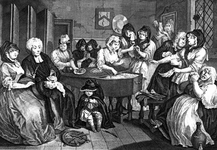 Framed Print : Women placing harlot Kate Hackabout in coffin