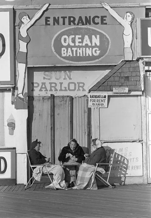 Framed Print : Women Playing Cards On Coney Island Boardwalk Framed Print : Women Playing Cards On Coney Island Boardwalk