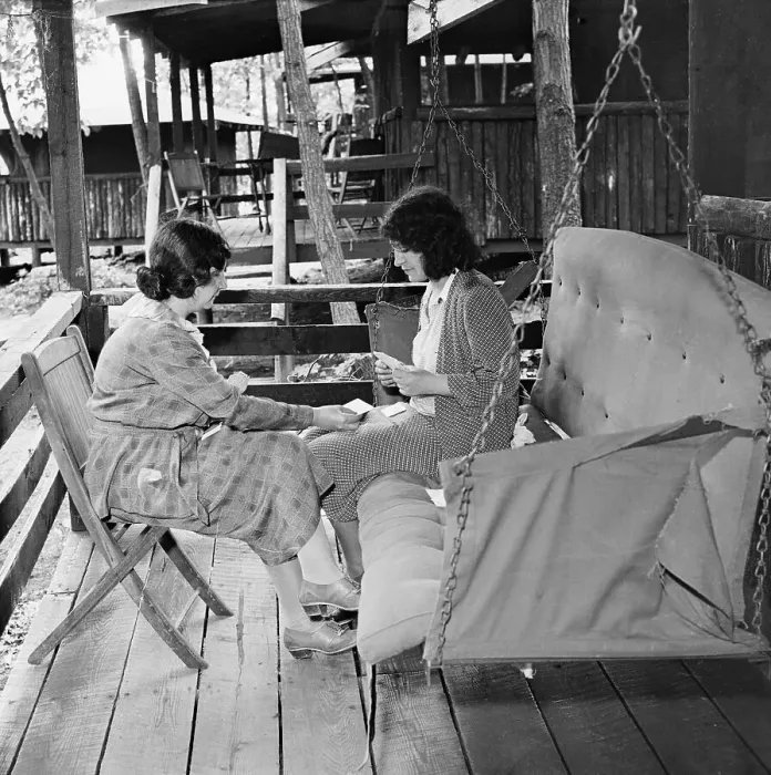 Framed Print : Women Playing Cards at Work Camp