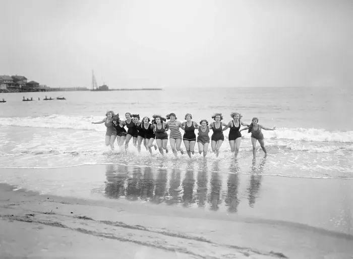Framed Print : Women Running on Beach Framed Print : Women Running on Beach