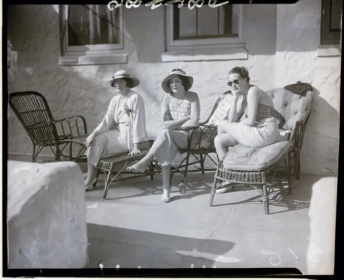 Framed Print : Women Seated At Beach Club; Mrs Hearst Framed Print : Women Seated At Beach Club; Mrs Hearst