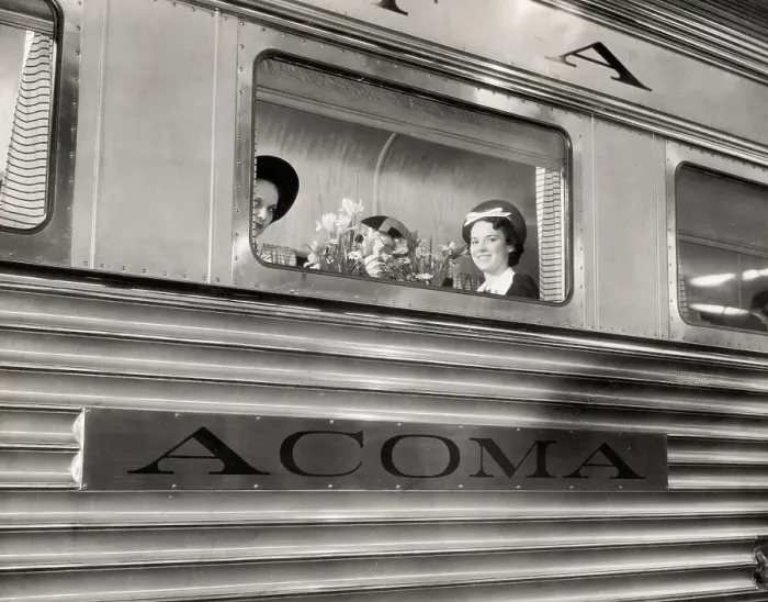 Framed Print : Two Women Seated on Train Looking Out Window Framed Print : Two Women Seated on Train Looking Out Window