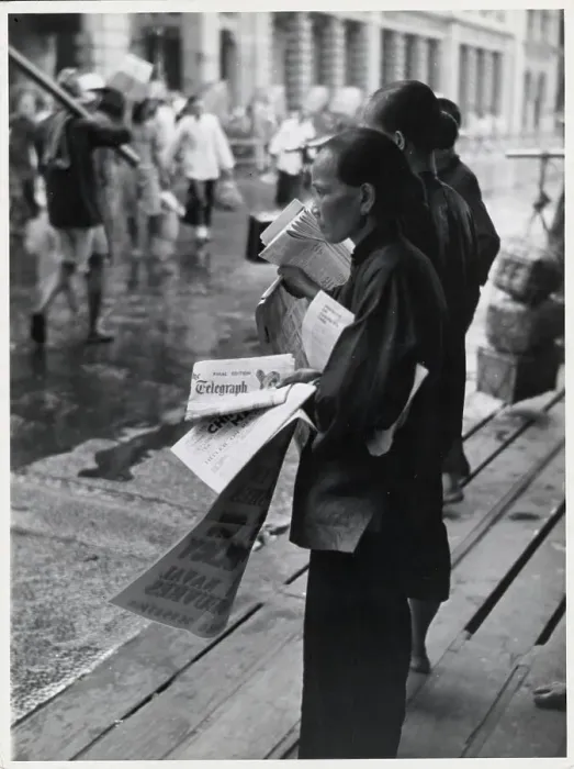 Framed Print : Women Selling Newspapers On Sidewalk Framed Print : Women Selling Newspapers On Sidewalk