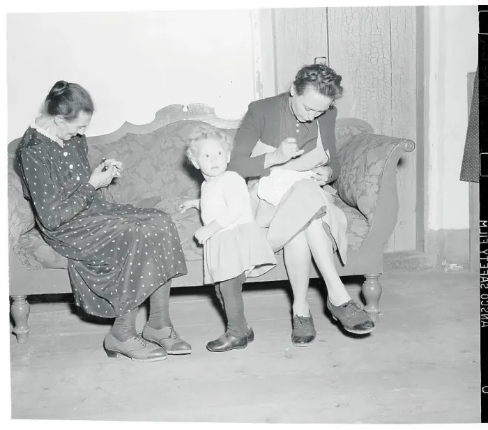 Framed Print : Two Women Sewing Framed Print : Two Women Sewing