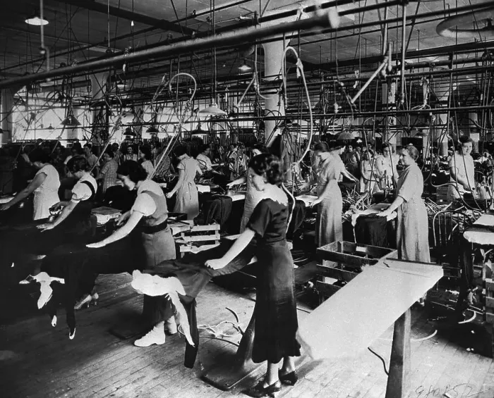Framed Print : Women Shown Working Clothing Presses Framed Print : Women Shown Working Clothing Presses