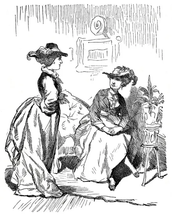 Framed Print : Two women sitting in living room, having talks Framed Print : Two women sitting in living room, having talks