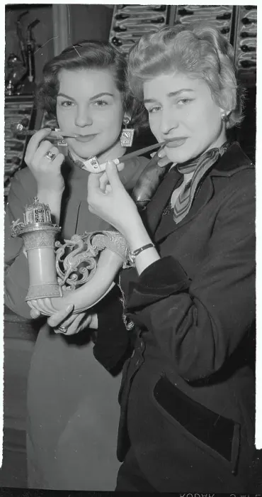 Framed Print : Two Women Smoking Pipes Framed Print : Two Women Smoking Pipes