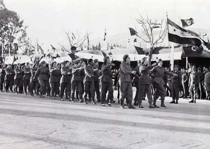 Framed Print : Women Soldiers March In Parade Framed Print : Women Soldiers March In Parade