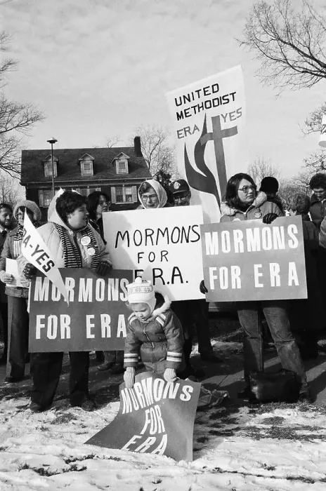 Framed Print : Women Stand with Mormons for ERA Signs