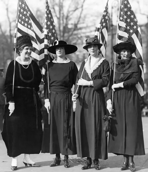 Framed Print : Women Suffragists Carrrying Flags Framed Print : Women Suffragists Carrrying Flags