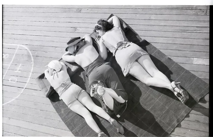 Framed Print : Three Women Sunbathing Framed Print : Three Women Sunbathing