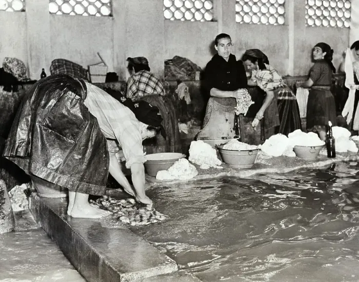 Framed Print : Women Surrounding Pool, Washing Clothes Framed Print : Women Surrounding Pool, Washing Clothes