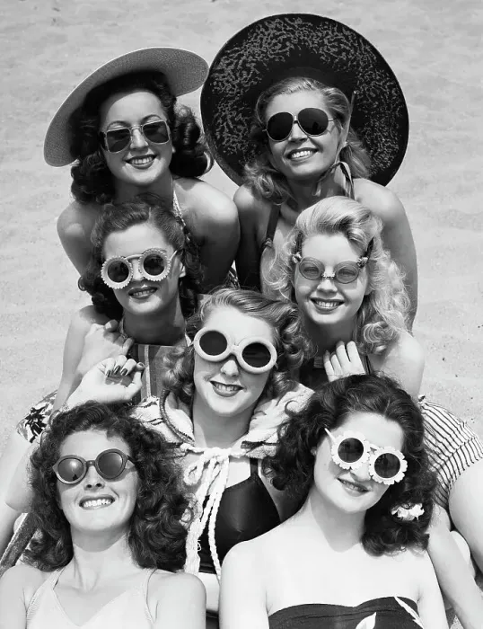 Framed Print : Women in Swimwear Modeling Sunglasses Framed Print : Women in Swimwear Modeling Sunglasses
