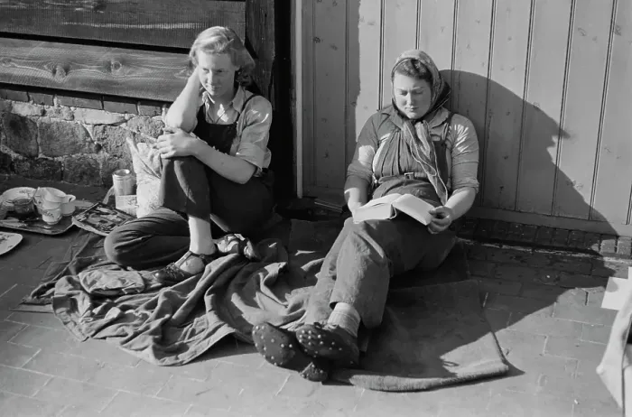 Framed Print : Women Taking A Break Framed Print : Women Taking A Break