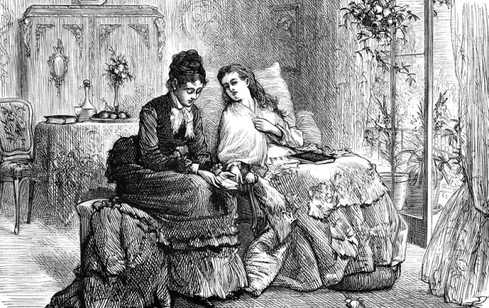 Framed Print : Two women talking in the living room Framed Print : Two women talking in the living room