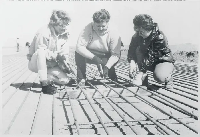Framed Print : Women Tying Together Steel Rods Framed Print : Women Tying Together Steel Rods