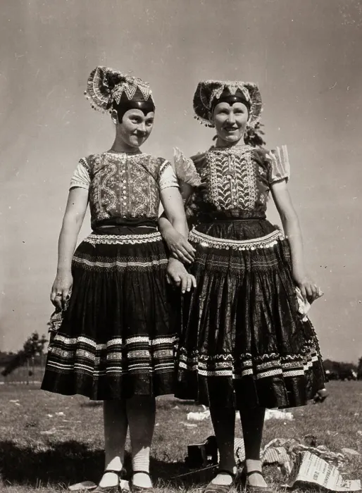 Framed Print : Two Women In Typical Slovakian Garb Framed Print : Two Women In Typical Slovakian Garb