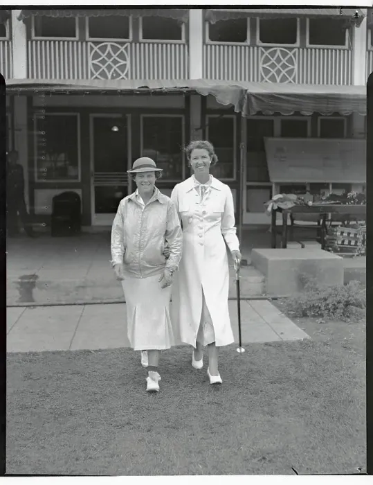 Framed Print : Women Walking at Golf Tournament Framed Print : Women Walking at Golf Tournament