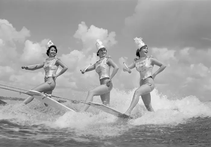 Framed Print : Women Water Skiing Framed Print : Women Water Skiing