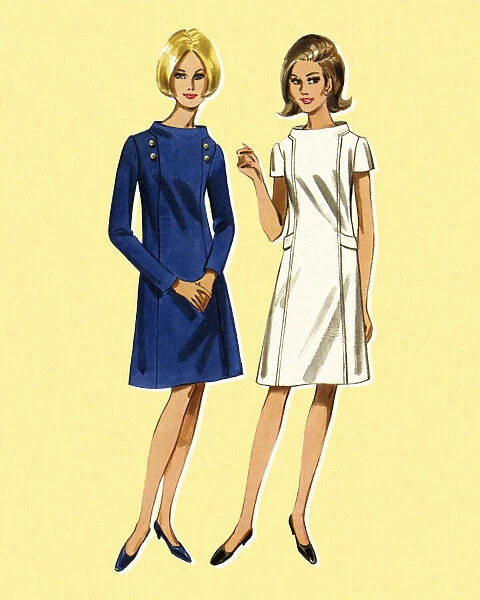 Two Women Wearing Dresses