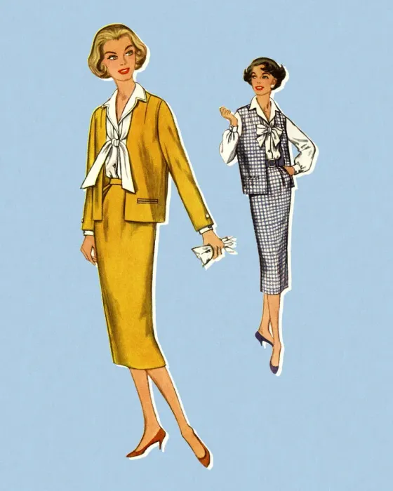 Framed Print : Two Women Wearing Suits Framed Print : Two Women Wearing Suits