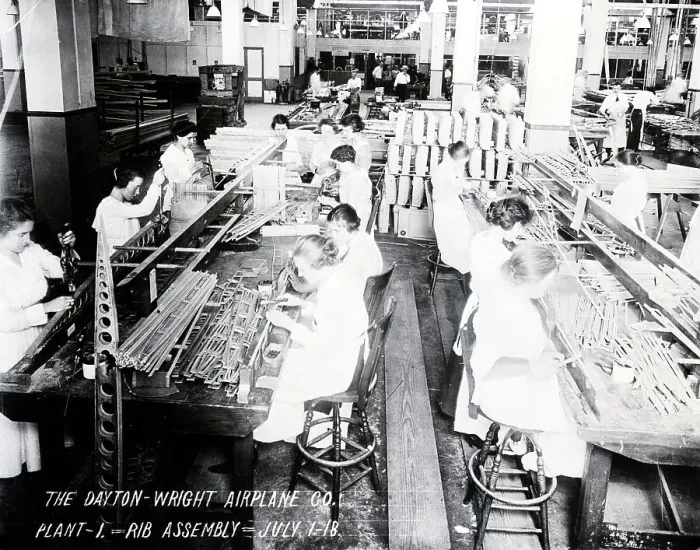 Framed Print : Women At Work In Airplane Factory 1915 Framed Print : Women At Work In Airplane Factory 1915