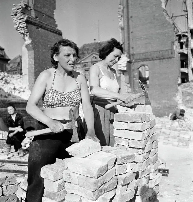 Framed Print : Two Women Workers Chipping Bricks Framed Print : Two Women Workers Chipping Bricks