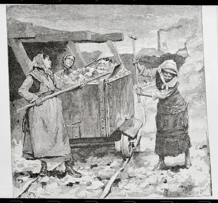 Framed Print : Women workers at Cornwallis copper mine Framed Print : Women workers at Cornwallis copper mine