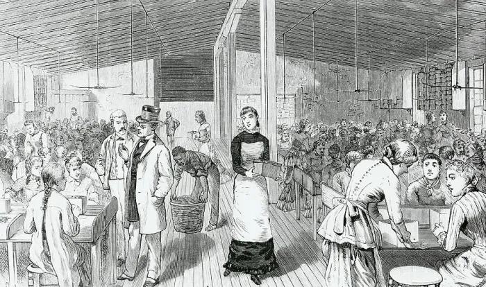 Framed Print : Women Working in Cigarette Room Framed Print : Women Working in Cigarette Room