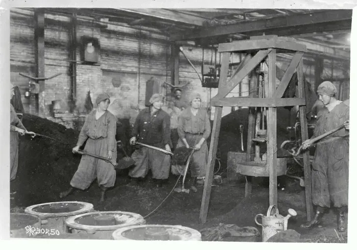 Framed Print : Women Working in Factory Framed Print : Women Working in Factory