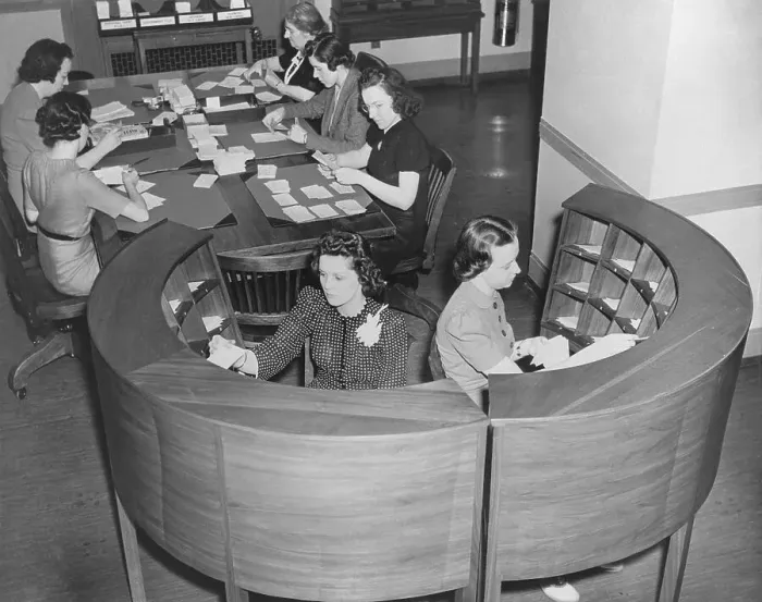 Framed Print : Women Working at Federal Bureau of Investigation Framed Print : Women Working at Federal Bureau of Investigation