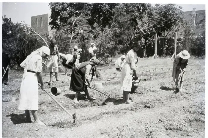 Framed Print : Women Working In Field On Ground Framed Print : Women Working In Field On Ground