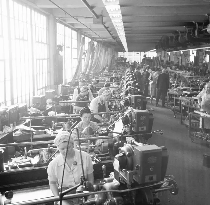 Framed Print : Women Working Lathes Framed Print : Women Working Lathes