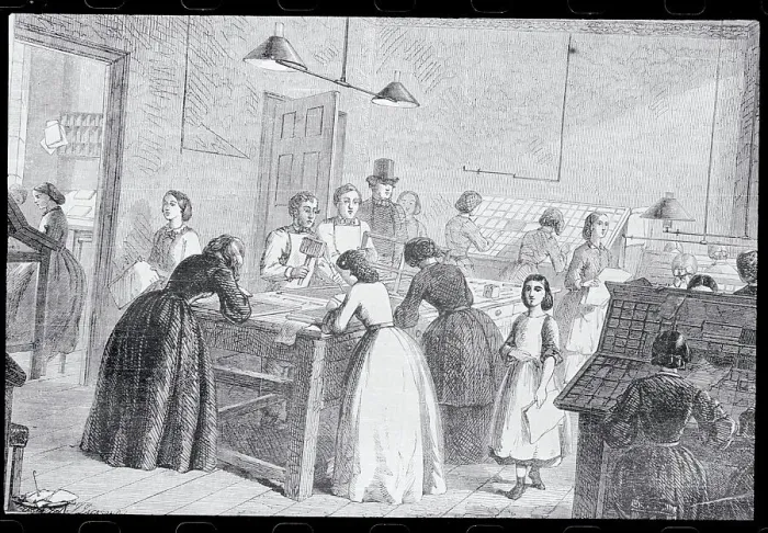 Framed Print : Women Working in Print Factory Framed Print : Women Working in Print Factory