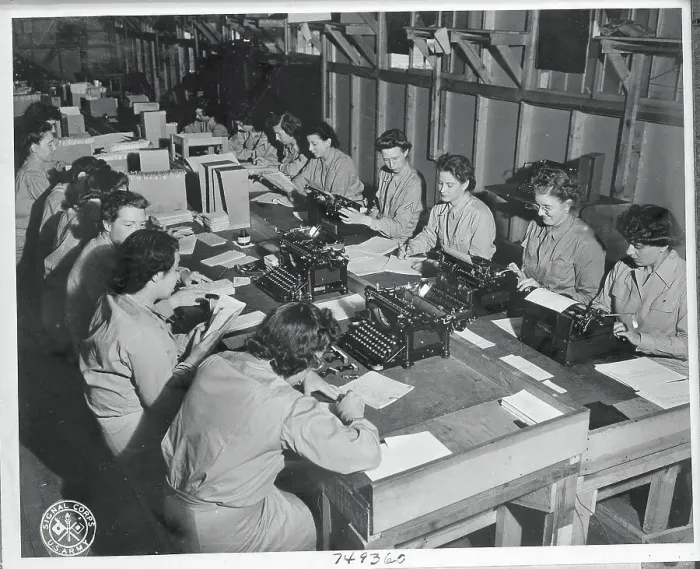 Framed Print : Women Working on Secret Data Framed Print : Women Working on Secret Data