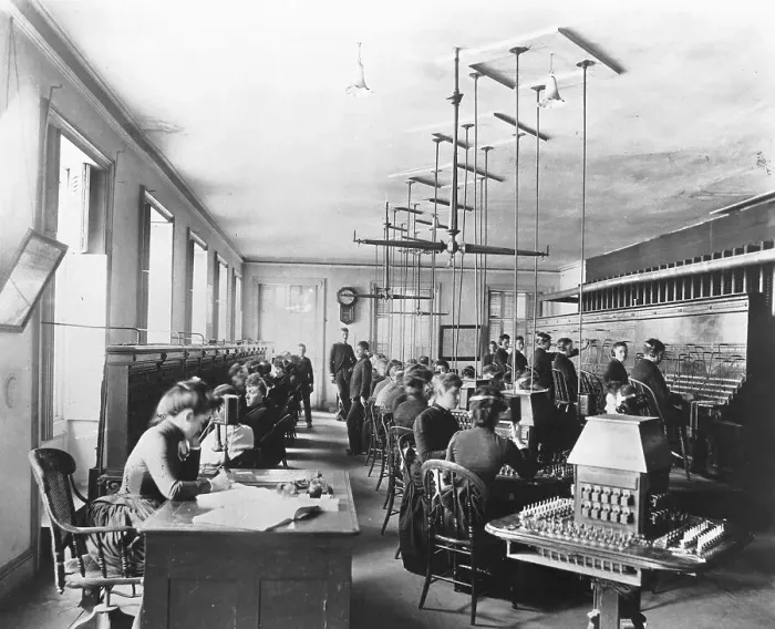 Framed Print : Women Working at Switchboards Framed Print : Women Working at Switchboards