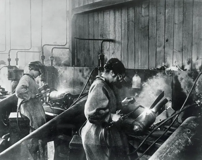 Framed Print : Women Working in War Factory Framed Print : Women Working in War Factory