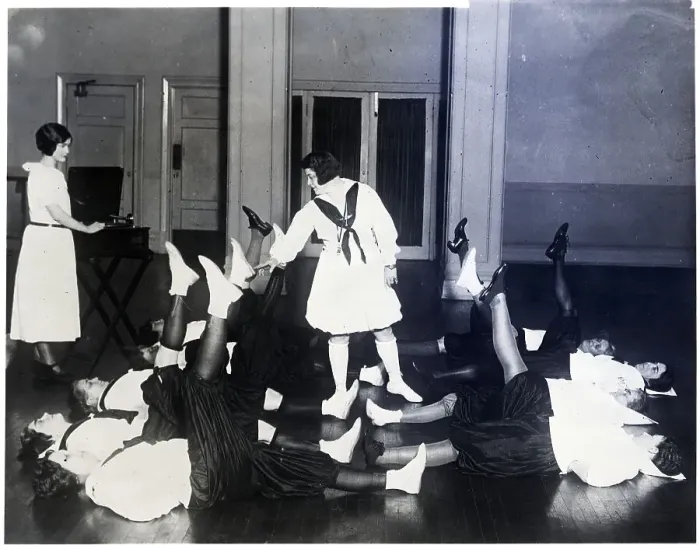 Framed Print : Women'S Calesthenics Class, 1924 Framed Print : Women'S Calesthenics Class, 1924