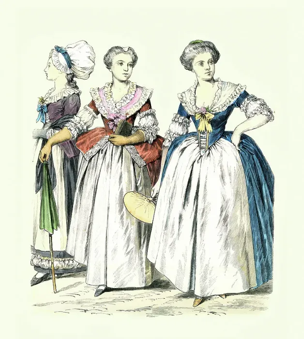 Framed Print : Women's fashions of the 18th Century, German Mannheim and Strasburg, crinoline skirts, History Period costumes Framed Print : Women's fashions of the 18th Century, German Mannheim and Strasburg, crinoline skirts, History Period costumes