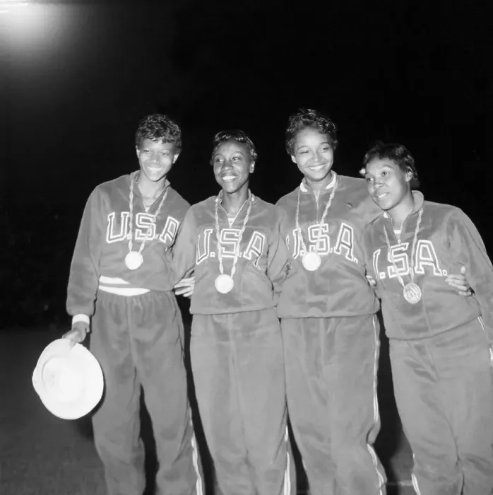 Framed Print : Women's Olympic Relay Team with Gold Medals Framed Print : Women's Olympic Relay Team with Gold Medals
