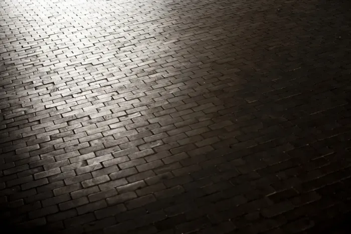 Framed Print : Wood-block paving