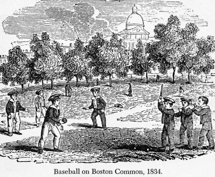 Framed Print : Woodcut Of Baseball Players On A Field Framed Print : Woodcut Of Baseball Players On A Field