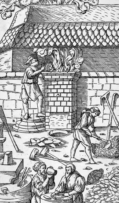Framed Print : Woodcut Of Copper Smelting, 1530 Framed Print : Woodcut Of Copper Smelting, 1530