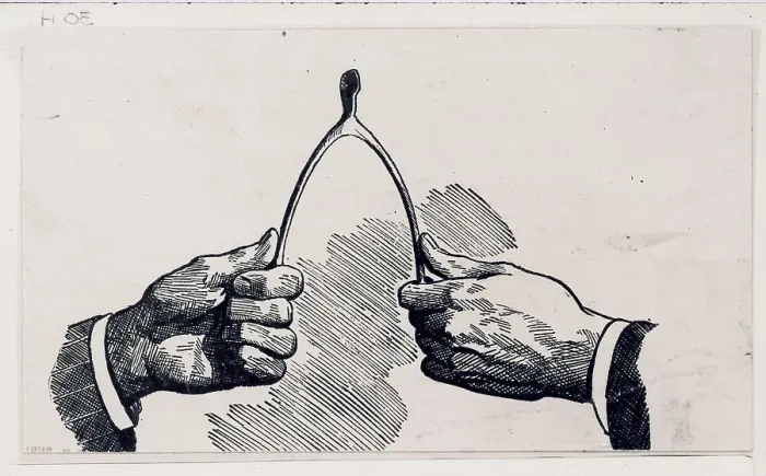 Framed Print : Woodcut / Hands Pulling Wishbone