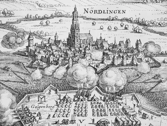 Framed Print : Woodcut Illustration of the Battle of Nordlingen in Bavaria Framed Print : Woodcut Illustration of the Battle of Nordlingen in Bavaria