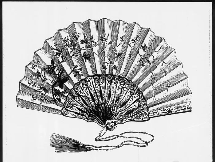 Framed Print : Woodcut Of Japanese Fan Framed Print : Woodcut Of Japanese Fan