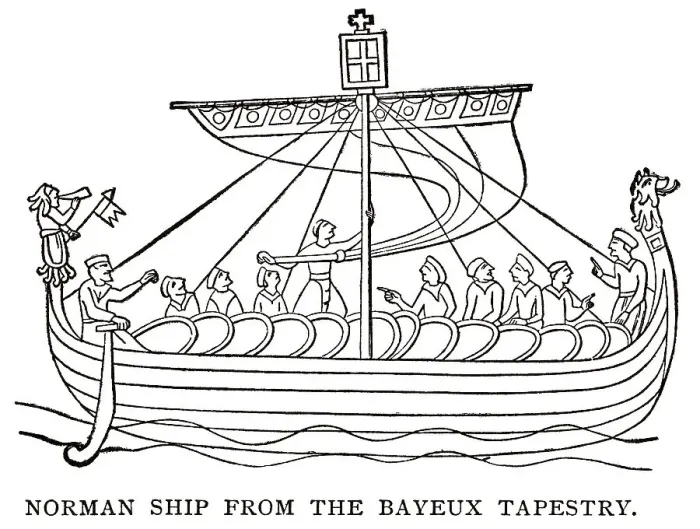 Framed Print : woodcut of Norman ship from Bayeux Tapestry Framed Print : woodcut of Norman ship from Bayeux Tapestry
