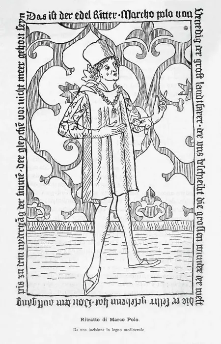 Framed Print : Woodcut Portrait of Marco Polo Framed Print : Woodcut Portrait of Marco Polo